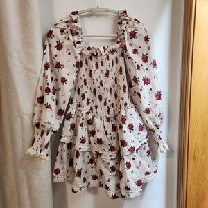 Vicky Floral Ruffled Mini Off The Shoulder Dress 